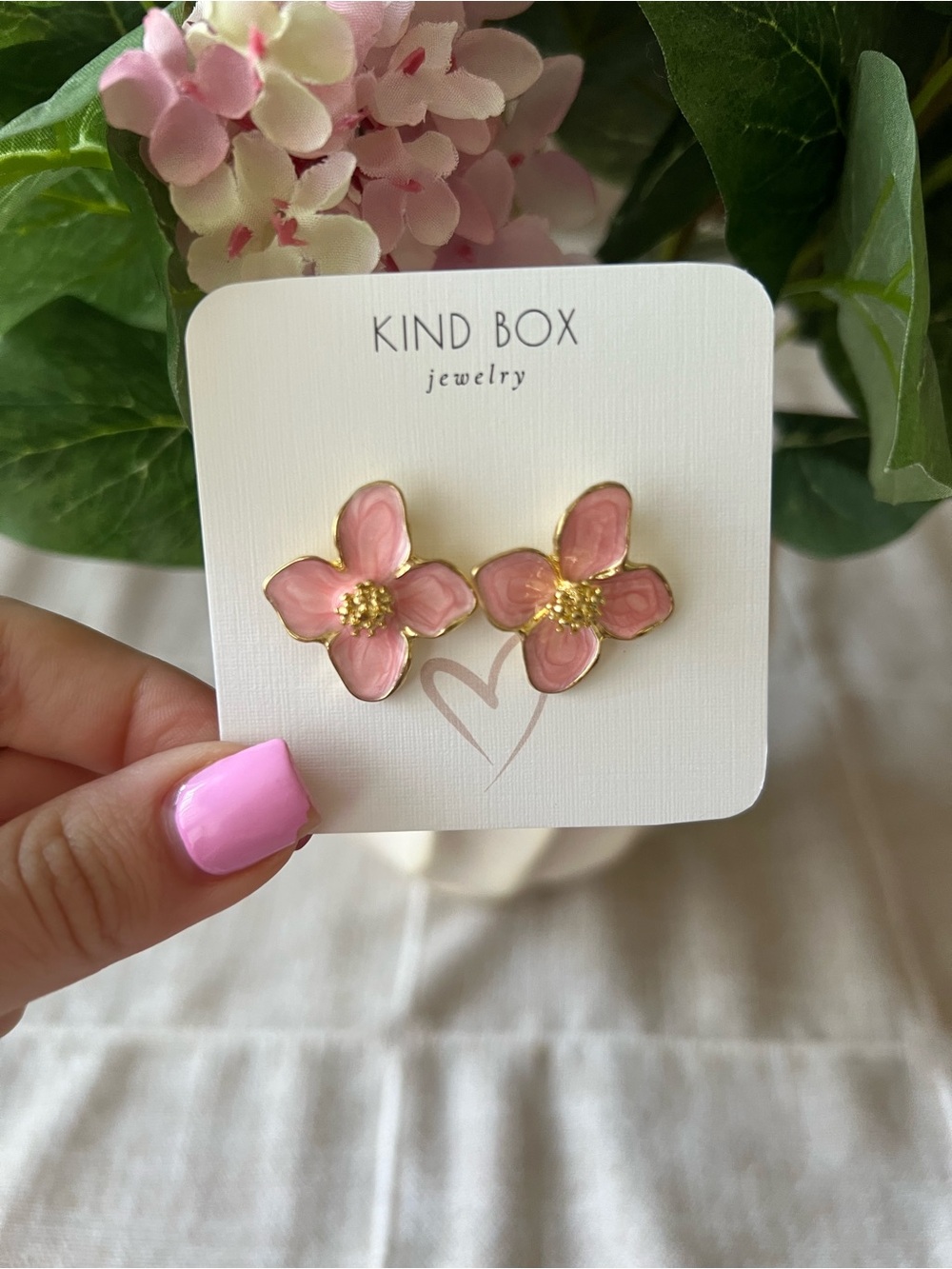 Pink Flower Stud Earrings for vacation
